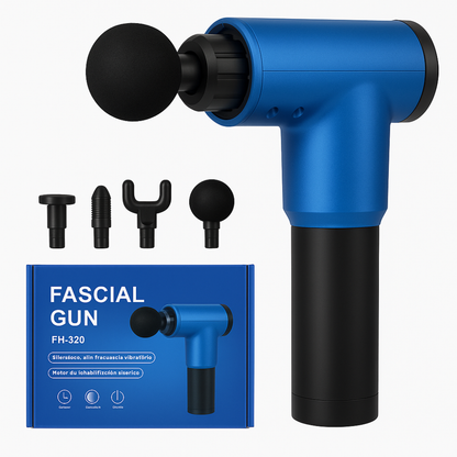 High-Performance Massage Gun – 6 Speed Deep Tissue Muscle Massager with 4 Heads | Silent Brushless Motor & 4-Hour Battery