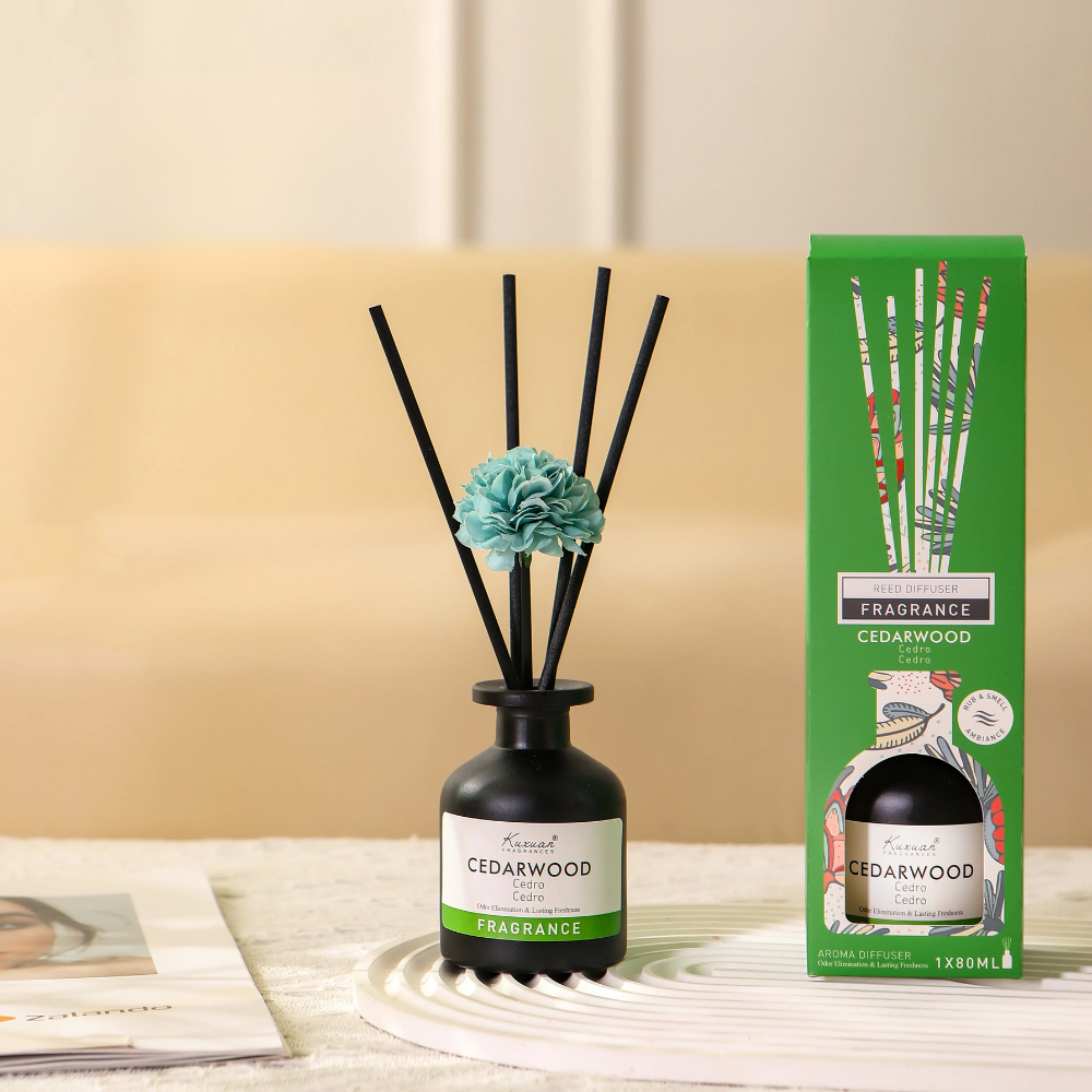 Luxury Reed Diffuser Set 80ML – Cotton, Rose, Lemon, Berries & Nile Garden | Long Lasting Home Fragrance | Room Aroma Diffuser
