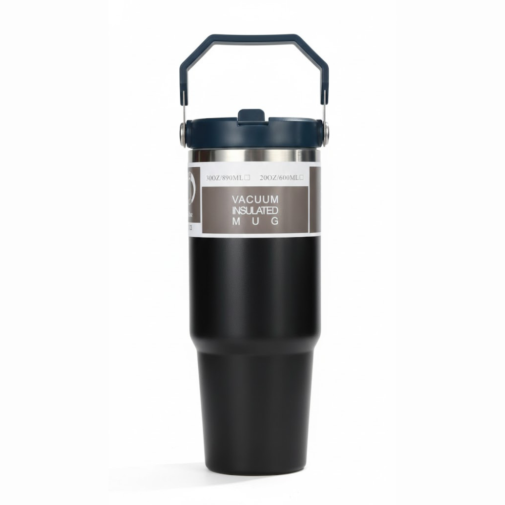 Glassozy Vacuum Insulated Tumbler 30oz/600mL w/ Handle | Travel Tumbler