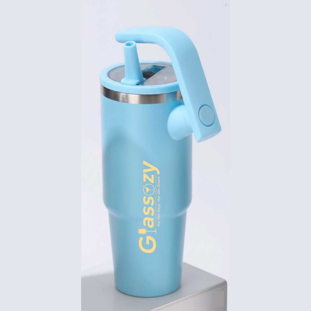 Premium 1200ML Insulated Travel Tumbler with Handle & Straw | Leakproof, Double Wall, Stainless Steel Cup