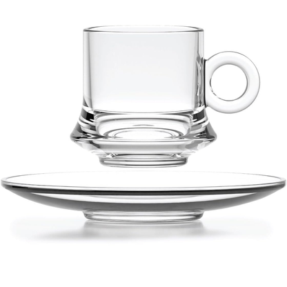 Premium Clear Glass Tea & Coffee Cup with Saucer | Heat-Resistant Borosilicate Glass Mug for Tea, Coffee, Cappuccino & Herbal Drinks (Set of 6 Cup & Saucers)