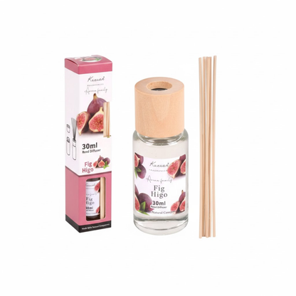 Aroma Fragrance Reed Diffuser for Home – 30ml Long Lasting Room Freshener with Natural Essential Oils & Sticks – Ideal for Bedroom, Bathroom, Office & Gifting (Freesia/ Rose/ Lemon/ Fig/ etc.)