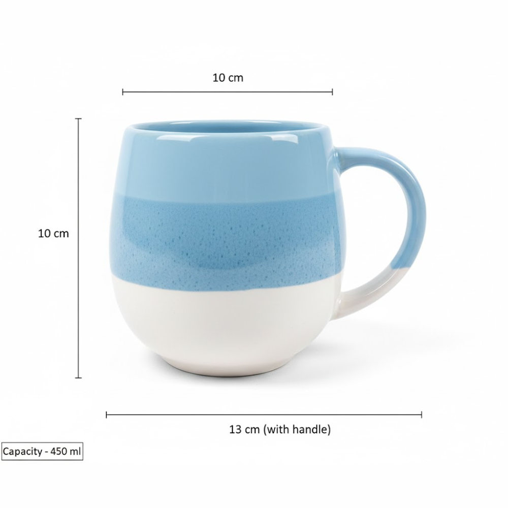 Premium Ceramic Coffee Mug 350 ml | Glossy Finish | Office & Home Tea Cup | Microwave Safe | Stylish Gifting Mug 4 Pcs Set