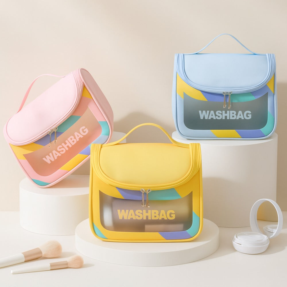 Premium Transparent Travel Washbag | Multi-Color Makeup & Toiletry Organizer for Women