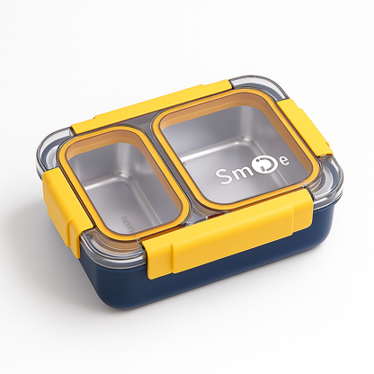 Premium 2-Compartment Leak-Proof Lunch Box | BPA-Free Bento Tiffin for Office, School & Travel | Microwave & Freezer Safe | Stainless Steel Inner Tray