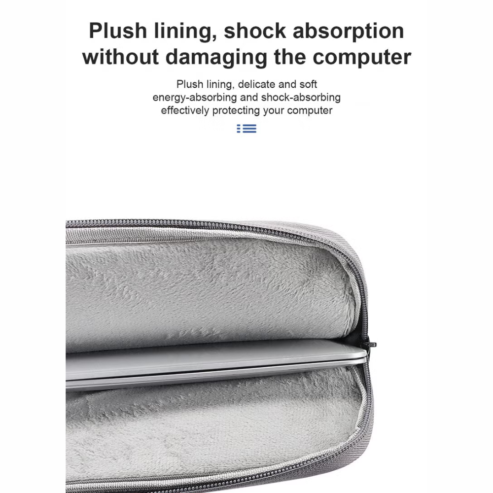 Slim Laptop Sleeve with Handle and Front Accessory Pocket – Shockproof Protective Case with Soft Plush Lining – Water-Resistant Computer Carrying Bag for MacBook Pro/Air and 13-15.6 Inch Laptops – Heather Gray