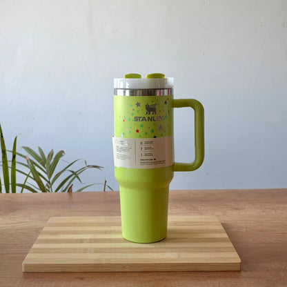 Stanley Quencher H2.0 Blush Star Print  1.18L – Insulated Stainless Steel Travel Tumbler with Handle & Straw