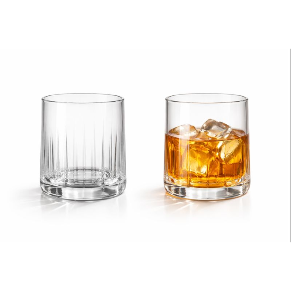 GLASSOZY Premium Whiskey Glass Set – 10oz Old Fashioned Rocks Glasses with Elegant Vertical Ribbed Texture – Heavy Base Crystal Barware for Bourbon, Scotch, and Cocktails – Set of 6 Luxury Gift Box
