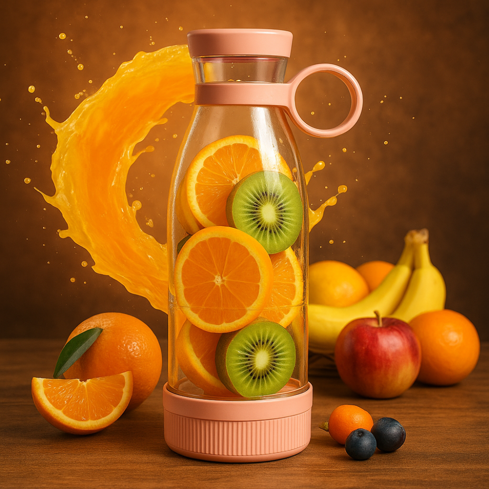 Portable Electric Juicer Bottle | USB Rechargeable Smoothie Blender | Mini Fruit Mixer for Juice, Shakes, Detox Drinks & Travel Use