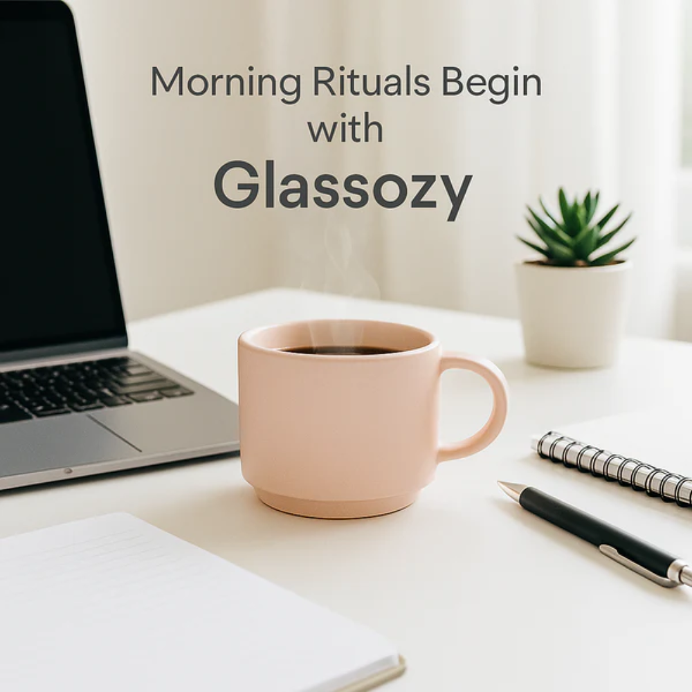 Glassozy Mini Ceramic Mug 6 pcs Set-120ml Capacity – Modern Matte Finish Espresso Cups | Ideal for Coffee, Tea & Decor