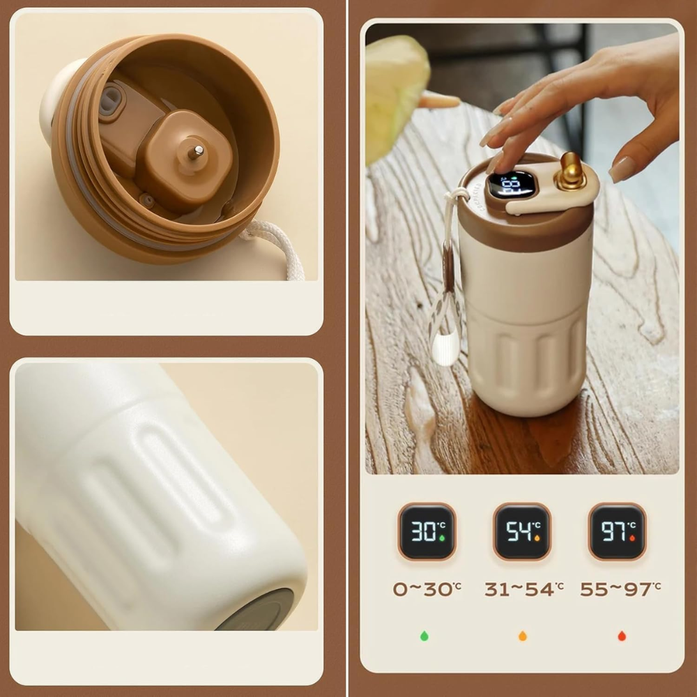 GLASSOZY Smart Temperature Insulated Coffee Mug (LED Display)