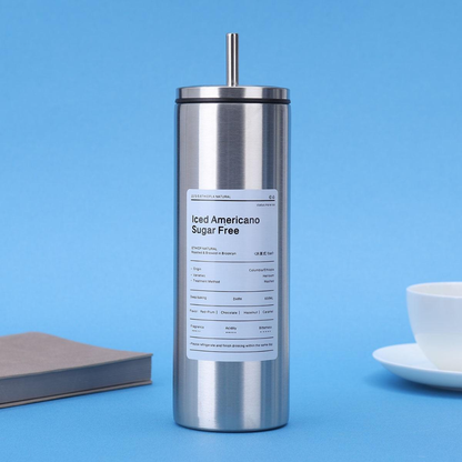 GLASSOZY | 20oz/600ml Stainless Steel Coffee Tumbler with Straw & Lid | Insulated Iced Coffee Cup for Cold Brew & Travel