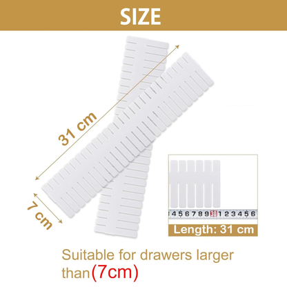 Adjustable Drawer Divider Organizer – Expandable Grid Separator for Kitchen, Office, Makeup & Wardrobe Storage (Plastic, DIY Customizable)