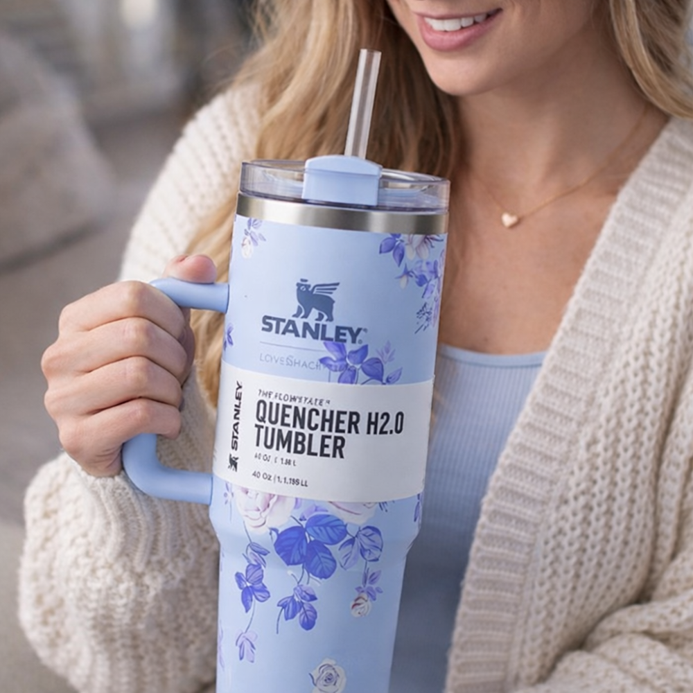 Stanley Quencher Floral Love Shack Fancy Box H2.0 1.18L Insulated Tumbler with Handle & Straw –  Stainless Steel Travel Mug | Hot & Cold Vacuum Bottle