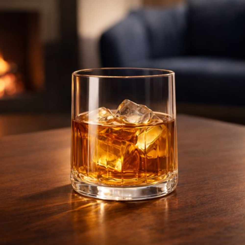 GLASSOZY Premium Whiskey Glass Set – 10oz Old Fashioned Rocks Glasses with Elegant Vertical Ribbed Texture – Heavy Base Crystal Barware for Bourbon, Scotch, and Cocktails – Set of 6 Luxury Gift Box