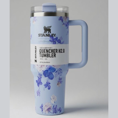 Stanley Quencher Floral Love Shack Fancy Box H2.0 1.18L Insulated Tumbler with Handle & Straw –  Stainless Steel Travel Mug | Hot & Cold Vacuum Bottle