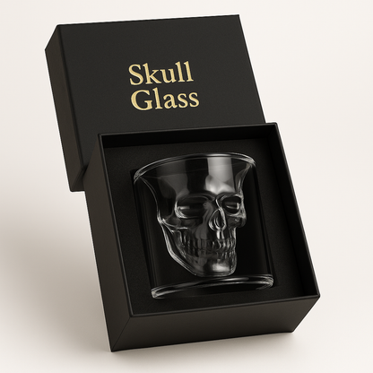 3D Skull Double-Wall Whiskey Glass – Premium Borosilicate Crystal Tumbler for Cocktails, Whiskey & Bar Décor | Insulated Transparent Skull Mug (300 ml)