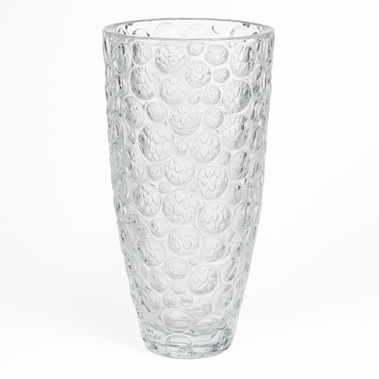 Bubble Texture Glass Vase – Tall Crystal Decorative Flower Vase for Living Room, Dining Table & Gifting | Elegant Transparent Centerpiece