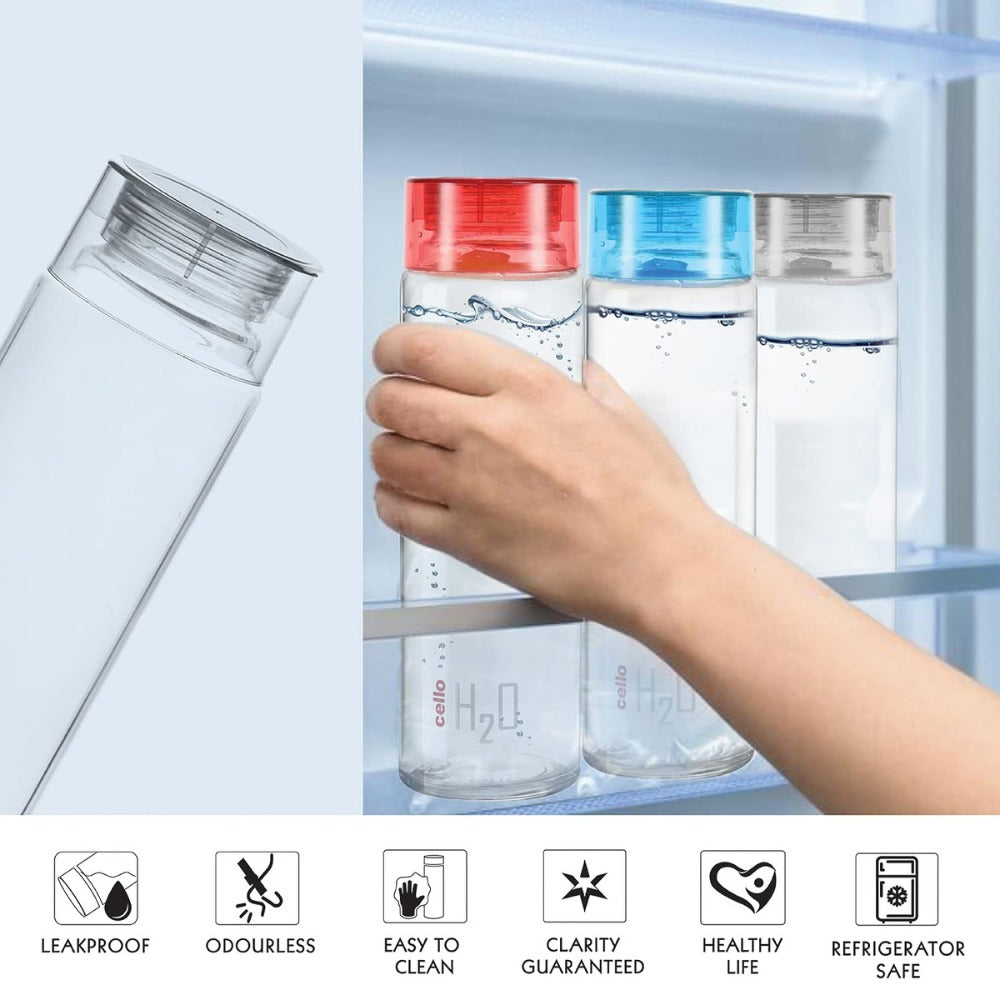 Premium Transparent Fridge Glass Water Bottle | Leakproof, Odorless fridge water bottle