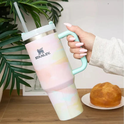 Stanley Quencher H2.0 Tumbler 1.18L – Marble Swirl, Double-Wall Vacuum Insulated Travel Mug with Handle & Straw