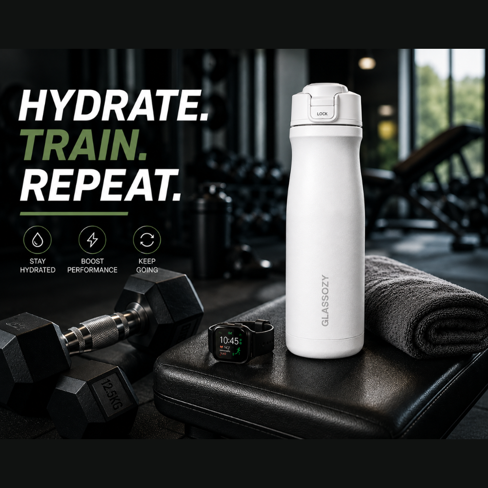 Glassozy Premium Vacuum Insulated Stainless Steel Water Bottle | Leak-Proof Thermos Flask | Hot & Cold Retention | BPA-Free Travel Bottle