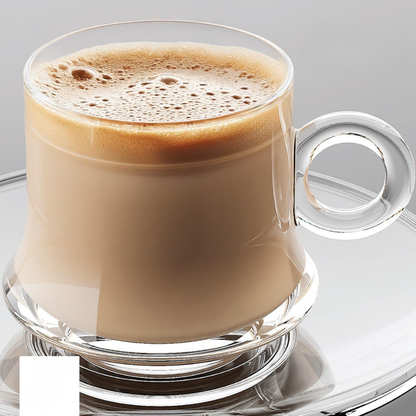 Premium Clear Glass Tea & Coffee Cup with Saucer | Heat-Resistant Borosilicate Glass Mug for Tea, Coffee, Cappuccino & Herbal Drinks (Set of 6 Cup & Saucers)