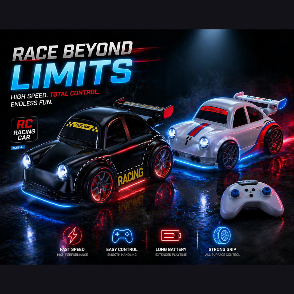 Remote Control Racing Car for Kids – High Speed RC Toy Car with Easy Control, Long Battery & Strong Grip | Best Gift for Boys & Girls