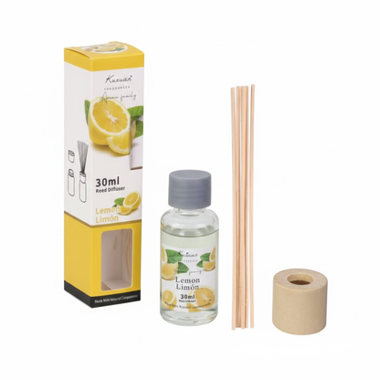 Aroma Fragrance Reed Diffuser for Home – 30ml Long Lasting Room Freshener with Natural Essential Oils & Sticks – Ideal for Bedroom, Bathroom, Office & Gifting (Freesia/ Rose/ Lemon/ Fig/ etc.)
