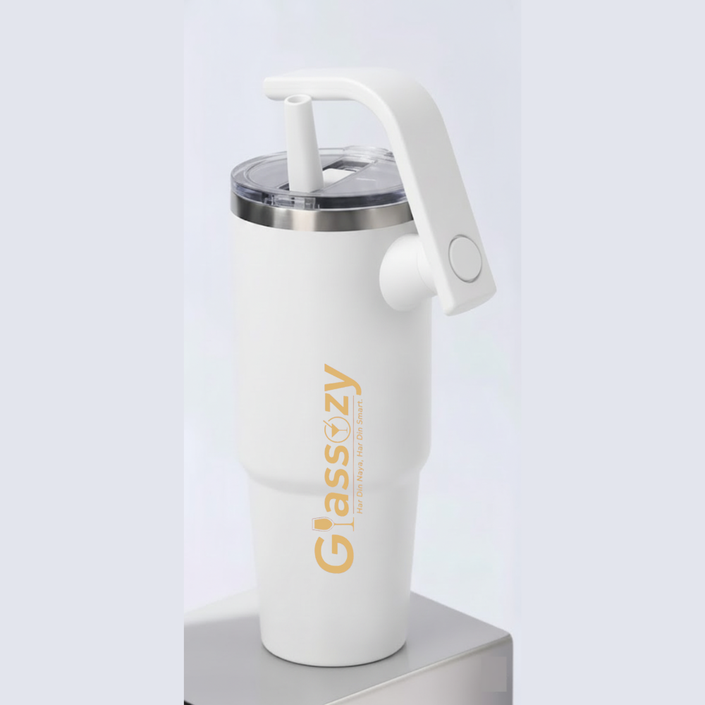 Premium 1200ML Insulated Travel Tumbler with Handle & Straw | Leakproof, Double Wall, Stainless Steel Cup