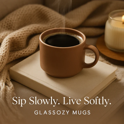 Glassozy Mini Ceramic Mug 6 pcs Set-120ml Capacity – Modern Matte Finish Espresso Cups | Ideal for Coffee, Tea & Decor