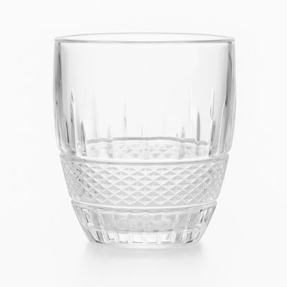 Premium Textured Drinking Glass | 200ml Heavy Base Juice Glass | Diamond Cut Water Glass for Home & Kitchen | Crystal Clear Glass Tumbler