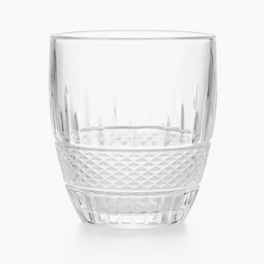 Premium Textured Drinking Glass | 200ml Heavy Base Juice Glass | Diamond Cut Water Glass for Home & Kitchen | Crystal Clear Glass Tumbler