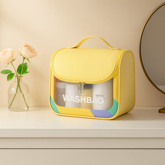 Premium Transparent Travel Washbag | Multi-Color Makeup & Toiletry Organizer for Women