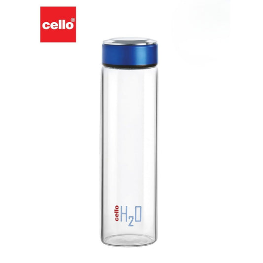 Premium Transparent Fridge Water Bottle | Leakproof BPA-Free Slim Water Bottle for Home & Office | Easy to Clean | Stylish Blue Cap | Refrigerator Safe Bottle