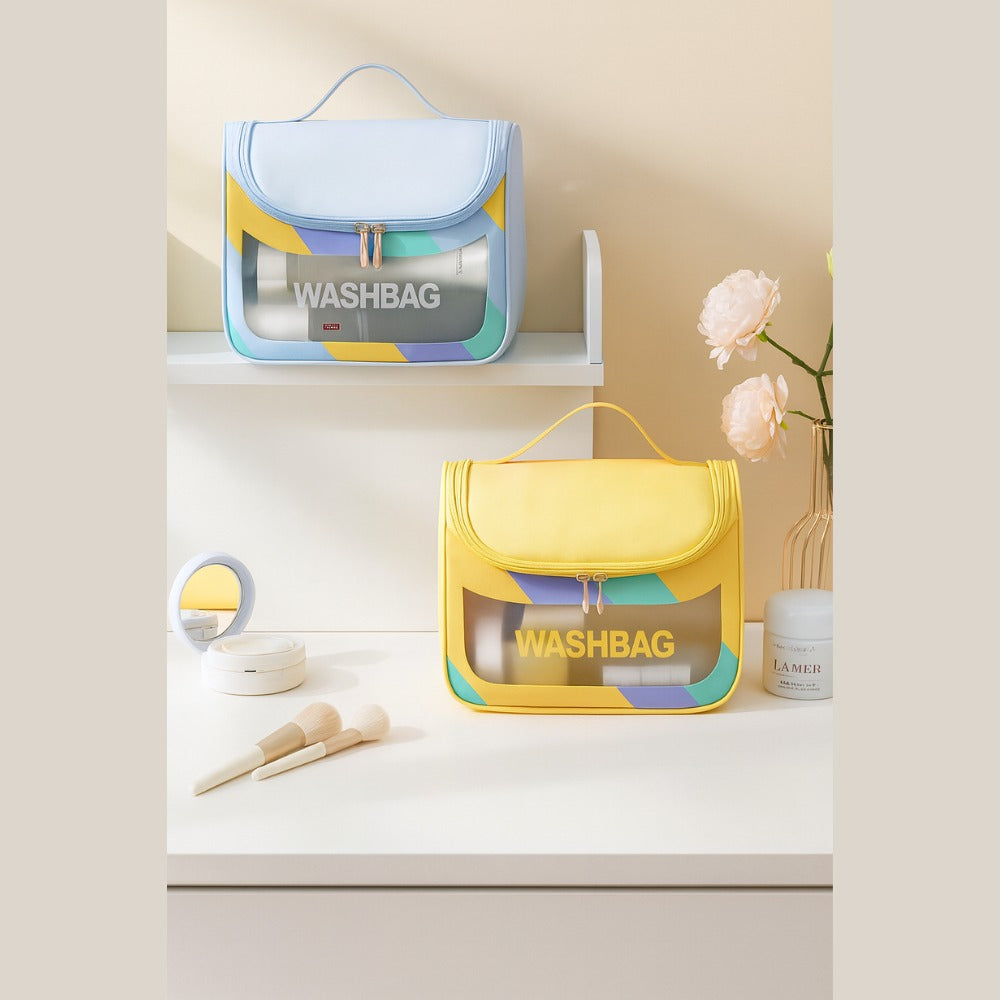 Premium Transparent Travel Washbag | Multi-Color Makeup & Toiletry Organizer for Women