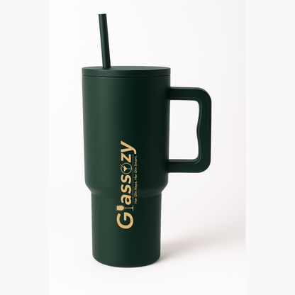 Insulated Tumbler with Straw & Handle | Leak-Proof Stainless Steel Mug | Cold & Hot Drink Flask – 1200ml