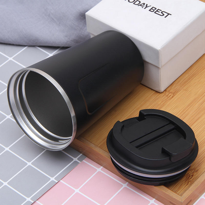 Insulated Reusable Coffee Tumbler with Flip-Top Lid – Stainless Steel Travel Mug (Multi-Color Options)