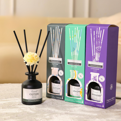 Luxury Reed Diffuser Set 80ML – Cotton, Rose, Lemon, Berries & Nile Garden | Long Lasting Home Fragrance | Room Aroma Diffuser