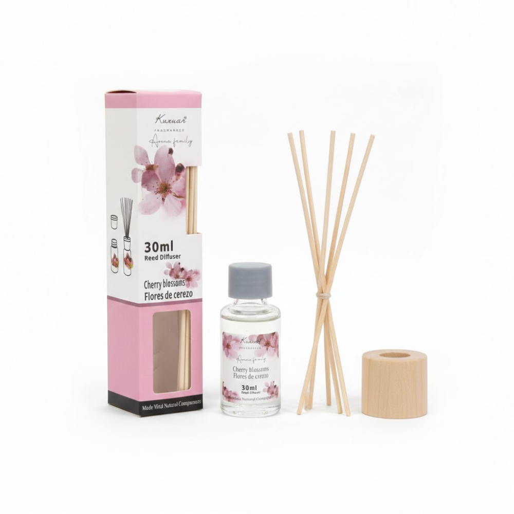 Aroma Fragrance Reed Diffuser for Home – 30ml Long Lasting Room Freshener with Natural Essential Oils & Sticks – Ideal for Bedroom, Bathroom, Office & Gifting (Freesia/ Rose/ Lemon/ Fig/ etc.)