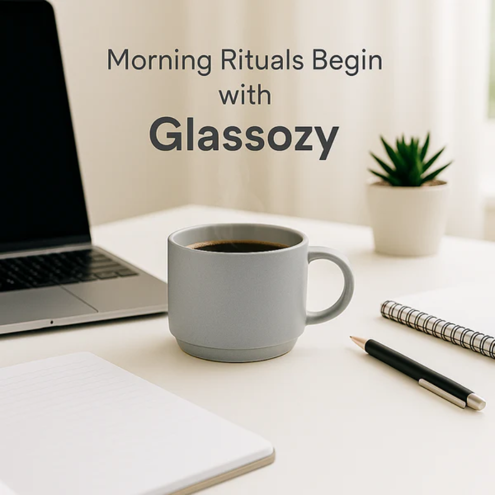 Glassozy Mini Ceramic Mug 6 pcs Set-120ml Capacity – Modern Matte Finish Espresso Cups | Ideal for Coffee, Tea & Decor