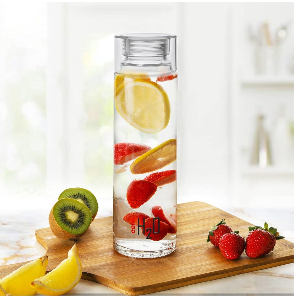 Premium Transparent Fridge Glass Water Bottle | Leakproof, Odorless fridge water bottle
