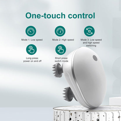 Electric Scalp Massager with 4 Replaceable Heads – Waterproof Rechargeable Head & Body Massager for Relaxation, Hair Growth & Stress Relief