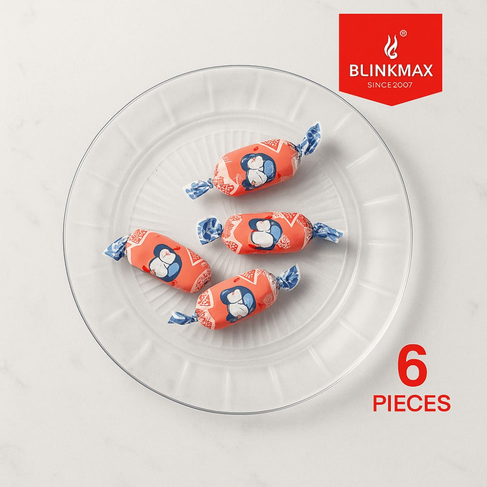 Blinkmax Premium Glass Plate Set – 6 Pieces | Lead-Free Transparent Dinner & Snack Serving Plates | Elegant Round Glassware for Home, Restaurant & Gifting | Dishwasher Safe, 7-Inch Crystal Design Plates