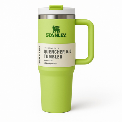 Stanley Quencher H2.0 FlowState™ Tumbler 40oz Lime Green – Vacuum Insulated Stainless Steel Travel Cup with Handle & Lid