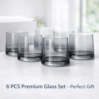 260ML Premium Glass Tumbler Set of 6 | Thick Base Elegant Drinking Glasses | Whiskey, Juice & Water Glass Set for Home, Bar & Gifting