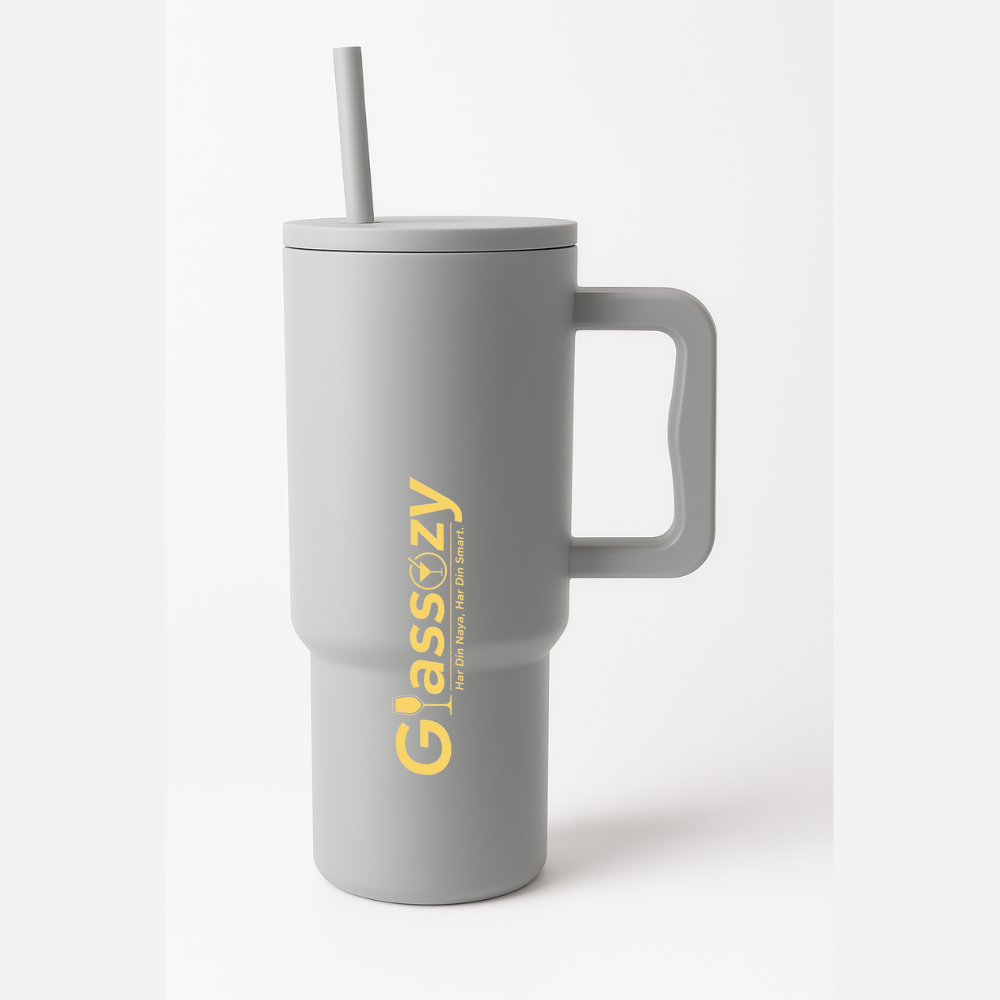 Insulated Tumbler with Straw & Handle | Leak-Proof Stainless Steel Mug | Cold & Hot Drink Flask – 1200ml