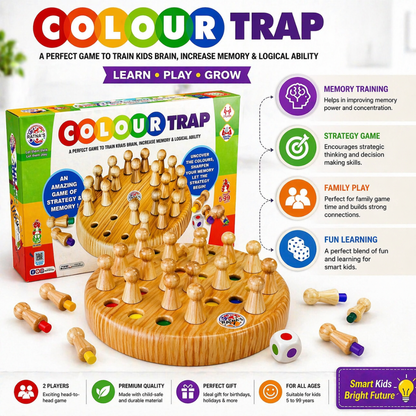 Colour Trap Memory Game for Kids – Strategy & Brain Development Board Game | Improves Memory, Focus & Logical Skills | Fun Learning Family Game (2 Players)