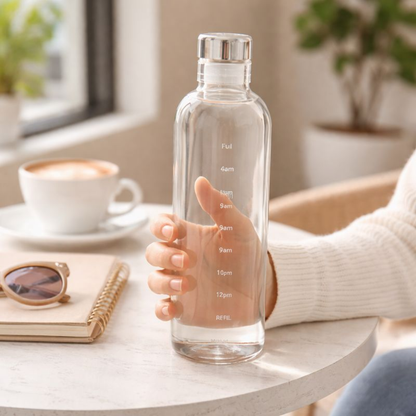 Marc Samuels 520ml Premium Glass Oil Dispenser – Leak-Proof Borosilicate Glass Bottle with Measurement Markings & Airtight Cap – Elegant Kitchen Cruet for Olive Oil, Vinegar, & Syrups