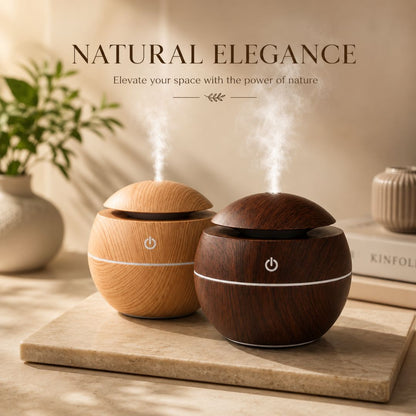 Luxury Wood Grain Aroma Diffuser – Ultrasonic Essential Oil Humidifier for Bedroom, Office & Spa