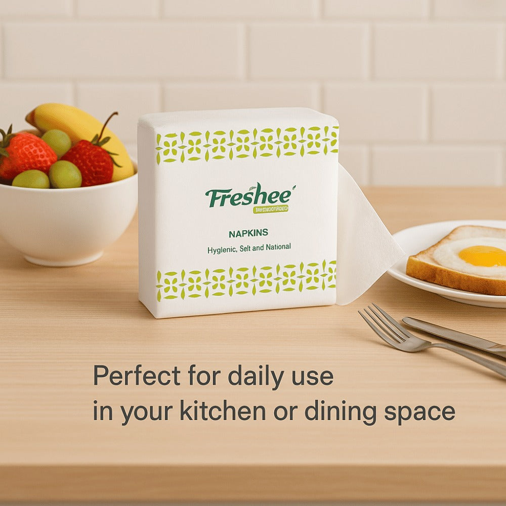 Freshee Hygienic Napkins – Soft, Natural & Skin-Friendly Paper Napkins for Everyday Use-4 PKT